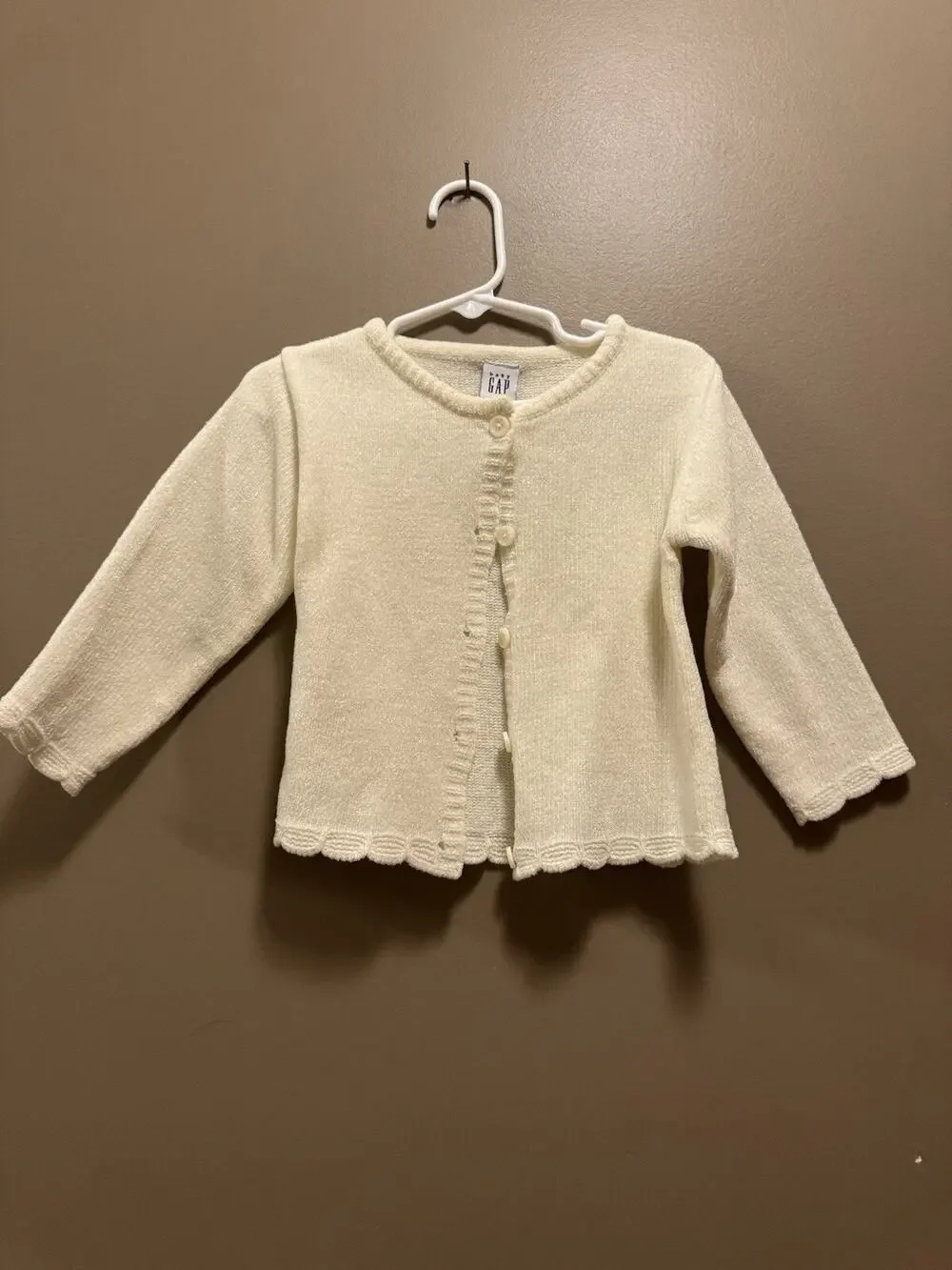 BabyGap Girl's Cardigan Sweater Cream Ivory Chenille 18-24 Months Holiday
